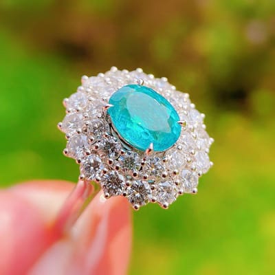 POMOiii Nieuwe Mode Temperament Prinses Bloemvorm Blauwe Openingsringen Voor Vrouwen Zirkonia Bruiloft Verloving Feest Fijne Temperament Sieraden Cadeau