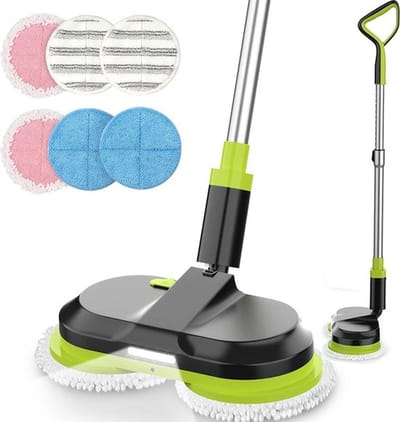 Luxe Elektrische Dweil – Vlekkenreiniger – Vloerreiniger – Elektrische Mop – Extra Snel – 3200mAh – Snellaadtechnologie – Zwart/Groen