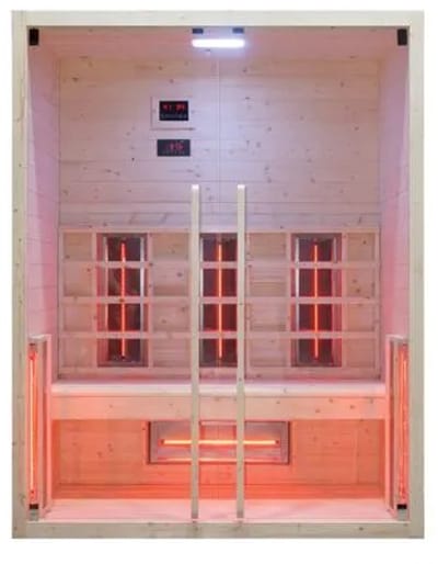 Fonteyn Rose 3 Infraroodsauna / Infraroodcabine - 150x90x190 cm - Espenhout - 6 Full-Spectrum Stralers (2490 W) - voor Binnen