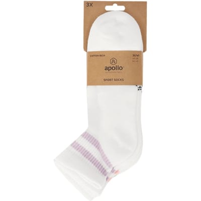 Apollo - Fashion Quarter Sportsocks 3 Pack Kleuren Overige 36/41