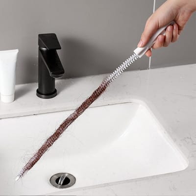 Dailygoods- Rioolreiniger 2-delig - Gootsteenontstopper - Pijpborstel - Huishoudelijk gereedschap - Flexibel - Stevig met haken - Afvoerreiniger