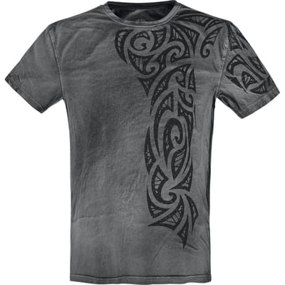 Outer Vision T-shirt - Gothic Tattoo - M tot 4XL - voor Mannen - grijs