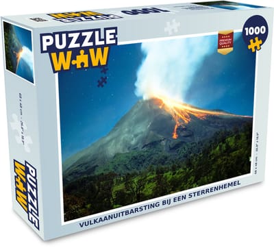 Puzzel Vulkaanuitbarsting bij een sterrenhemel - Legpuzzel - Puzzel 1000 stukjes volwassenen