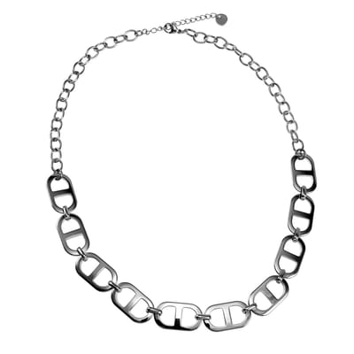 43cm tot 48cm Ketting Dames - Gepolijst RVS - Ovaleschakels en Grote Ankerschakels Ketting