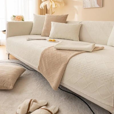 Pluche Bankhoes Winter Verdikt Fluweel Antislip Kussen Zacht Warm Woonkamer Bankhoes Rugleuning Armleuning Kussen Universeel 70x70cm 1PCS