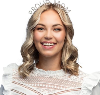 Boland - Metalen diadeem 'Proud mom' Zilver - Één maat - Volwassenen - Vrouwen - Baby - Geboorte - Babyshower