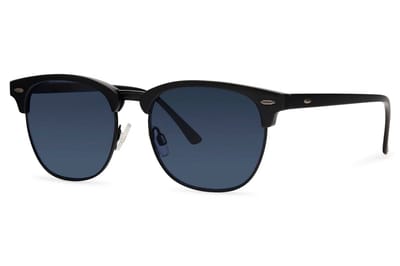 Hivernage Noir Blue Heren Zonnebril – Zwart Montuur met Donkerblauwe Lenzen