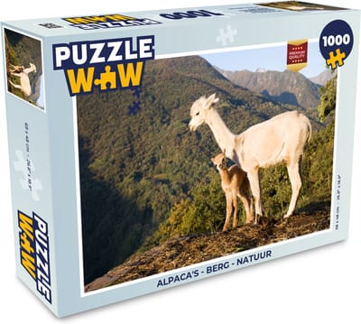 Puzzel Alpaca's - Berg - Natuur - Legpuzzel - Puzzel 1000 stukjes volwassenen