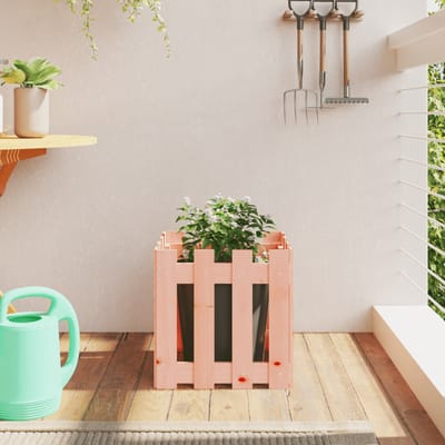 vidaXL - Plantenbak - met - hekontwerp - 40x40x40 - cm - massief - douglashout
