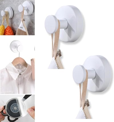 Upgrade je badkamer met waterdichte zuignap haken - Sterke handdoekhouders voor douche, keuken en spiegels (Multipack, Wit)