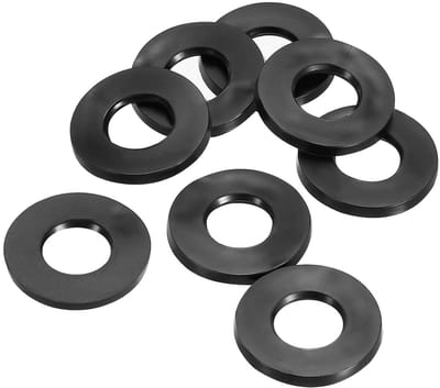 Set van 8 Rubber M12 Platte Ringen - 12mm ID x 24mm OD x 3mm Dikte, Waterdichte Afsluitringen voor Slangen en Bevestigingsmiddelen, Zwart