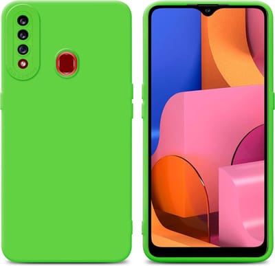 Cadorabo Hoesje geschikt voor Samsung Galaxy A20s in FLUID GROEN - Beschermhoes gemaakt van flexibel TPU silicone Cover Fluid Case