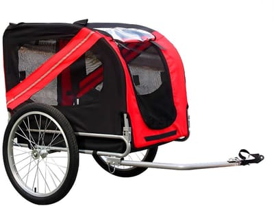 DnA® Fietskar - Hondenbuggy - Hondenfietskar - Hondenfietskar Opvouwbaar - Rood/Zwart - 130cm x 70cm x 78cm