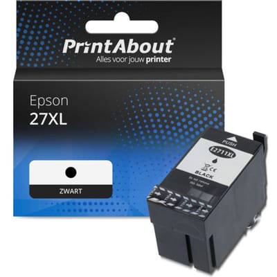 PrintAbout huismerk Inktcartridge 27XL (C13T27114010) Zwart Hoge capaciteit Geschikt voor Epson