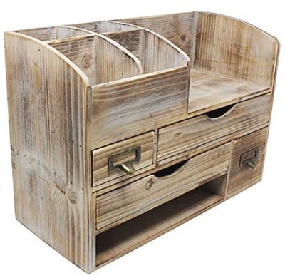 Verstelbare Houten Bureau-Organizer voor Kantoor en Tafelblad