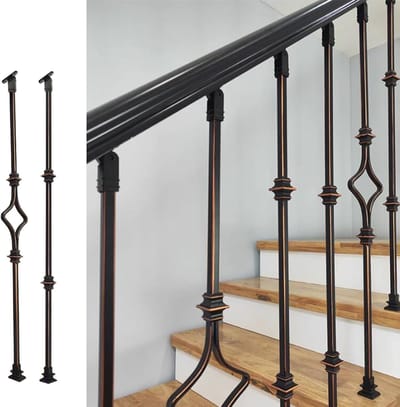 Trapleuning Spilpaal - Moderne Baluster - Veilige Trappen - Verstelbare Beugel - 90 cm Hoog - Zwart