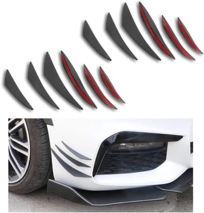 Universele 12-delige Spoiler Canards Kit voor Auto's - Crescent Bumper Lips Splitter en Carrosserie Decoratie Accessoires voor SUV en Truck