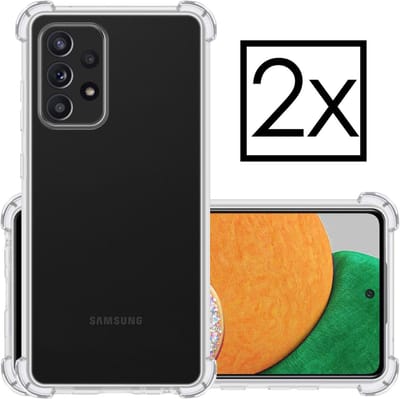 Hoesje - 2 Stuks - Geschikt voor Samsung Galaxy A52s 5G - Sterk & Shockproof - Siliconen Case - Back Cover - Telefoon Hoes Shock Proof - Transparant