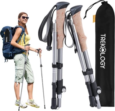 Lichtgewicht Inklapbare Wandelstokken Aluminium - Verstelbaar voor Wandelen en Trekking