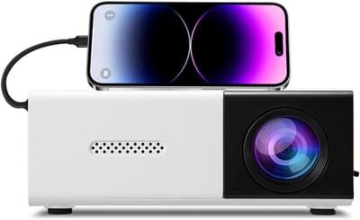 GELLDG Thuisbioscoop Beamer - Mini Projector - 1080P Draagbare Beamer - Compact 125x85x46mm - Meerdere Aansluitingen - Geschikt voor Thuisbioscoop en Filmavonden - Kunststof Behuizing
