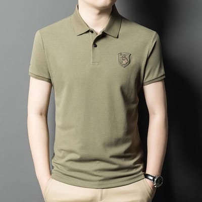 Polo Décontracté à Manches Courtes pour Homme, Vêtement d'Été, Couleur Unie, Polyvalent, T-shirt Ample pour Jeunes et Personnes d'Âge Moyen, Nouveau Haut de Base 4XL gray