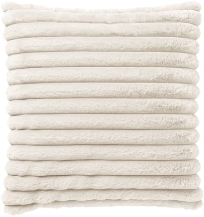 Dutch Decor HAZEL - kussenhoes 50x50 cm - effen gestreept imitatiebont - Snow White - wit - met rits - zonder binnenkussen