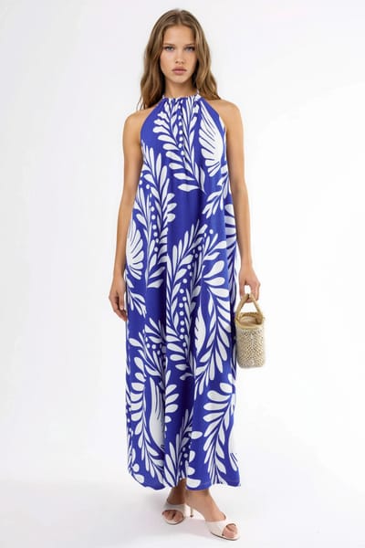 Gepubliceerd Halter Nek Maxi Jurk
