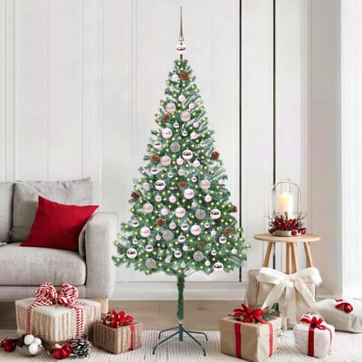 vidaXL - Kunstkerstboom - Groen - 180 - cm - PVC - en - Staal
