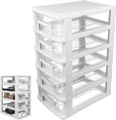 5-lades Desktop Opberg Organizer voor Make-up, Kantoorbenodigdheden en Stationery - Helder en Compact