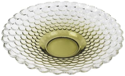 Dekoratief | Deco schaal rond, groen, glas, 29x29x6cm | A255536