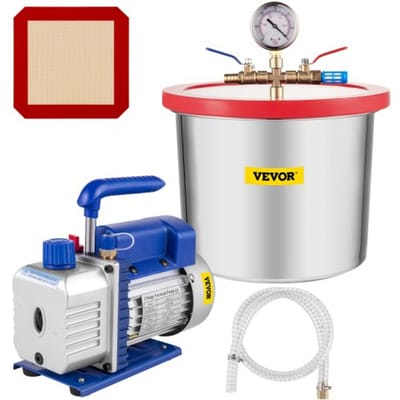 VEVOR 2 Gallon Vacuümpomp Vacuümkamer Vacuümpomp 4CFM 1/3HP Vacuümpomp
