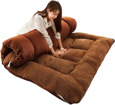 Japanse Tatami Mat - Opvouwbaar Futon - Comfortabel Slapen - Dubbel Antislip - 180x200 cm - Bruin
