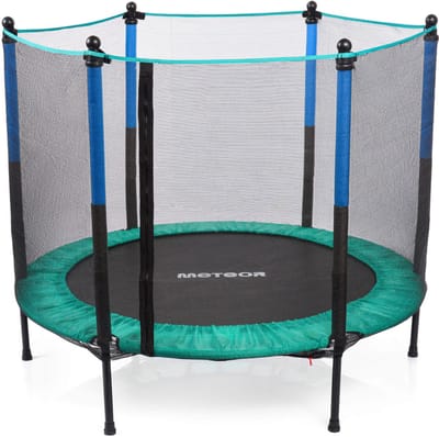 Meteor TRP-50 - Kindertrampoline - 140 cm, mintgroen/blauw, maximaal gewicht 50 kg