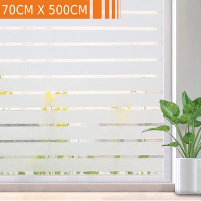 Simple Fix Raamfolie - 70cm x 500cm - Zonwerend - Anti Inkijk - Statisch - Plakfolie Zelfklevend en Isolerend - HR++ folie - Gestreept