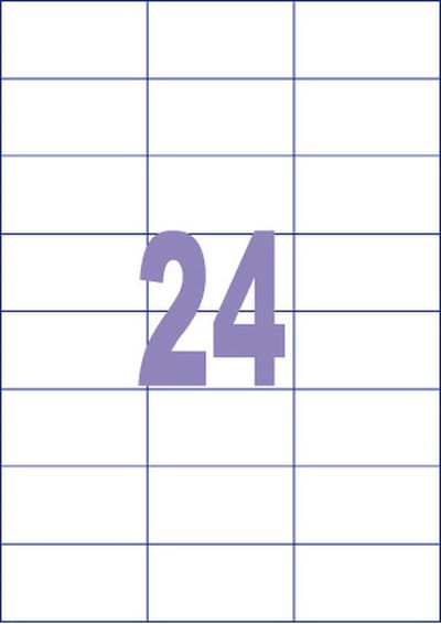 Kangaro etiketten - universeel - zelfklevend - inkjet/laser/kopieer - 70x37mm - 100 vel - 24 stickers per vel