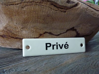 Emaille deurbordje recht 'Privé'