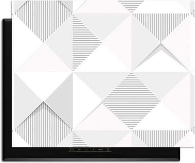 KitchenArt - Arctic Prism – Inductie Beschermer - 76x51.5 cm - Kookplaat Beschermer - Luxe Afdekplaat Inductieplaat - Anti-slip & Oprolbaar - Beschermmat Inductiekookplaat