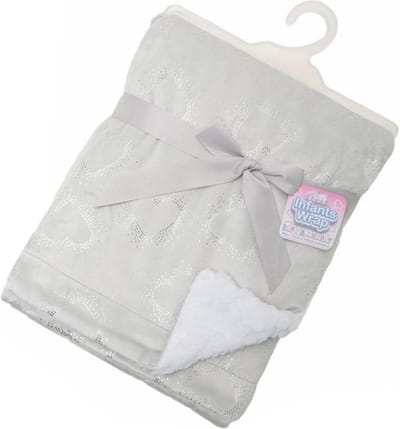 Soft Touch Dekentje Hartjes 75 X 100 Cm Polyester/sherpa Grijs