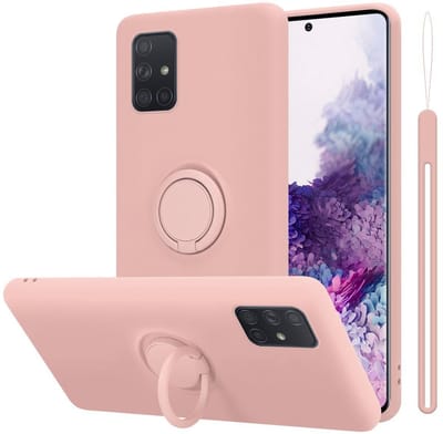 Cadorabo Hoesje geschikt voor Samsung Galaxy A71 4G in LIQUID ROZE - Beschermhoes van flexibel TPU silicone Case Cover met ring