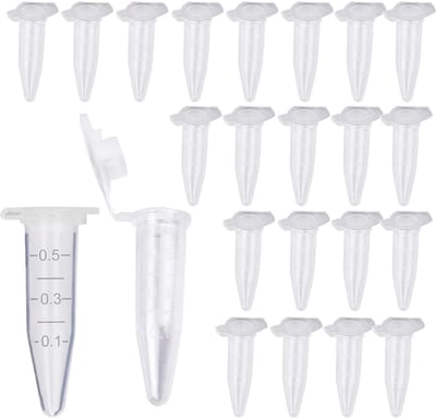 Dailygoods- Microcentrifugebuisjes 0,5 ml - Transparante Kunststof - Kliksluiting - Conische Bodem - Gegradueerd - 300 Stuks - Centrifugebuisjes