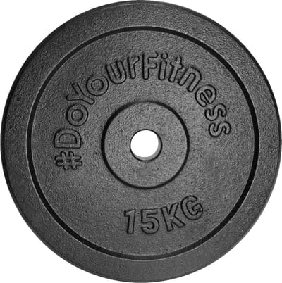 #DoYourFitness - 15 kg 100% gietijzer halterschijven - Haltergewichten - 28/29 mm boring - Diameter 128mm, dikte 19mm