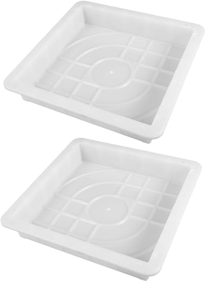 Betonnen Mallen - Tuinpad Mallen - Buitenpaden Creëren - Herbruikbaar Plastic - 29 x 29 x 5 cm - Wit