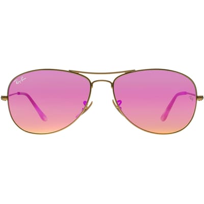 Ray-Ban Aviator Heren Goud Cyclamen Flash Zonnebril