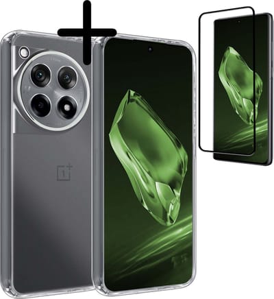 Hoesje Met Screenprotector - Geschikt voor OnePlus 12R - Sterk & Shockproof - Back Cover - Siliconen Case - Telefoon Hoes - Transparant