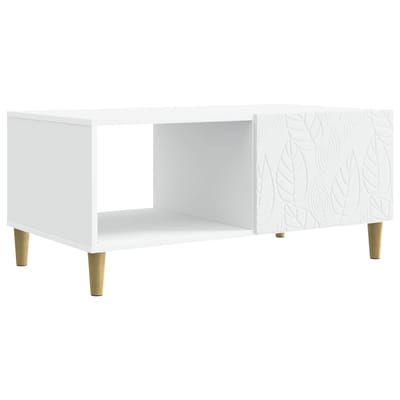 vidaXL - Salontafel - Wit - 90 - x - 50 - x - 40 - cm - Bewerkt - hout