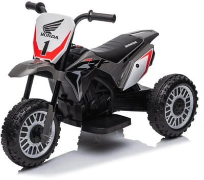 Honda CRF450 Elektrische Kindermotor 1 tot 3 jaar – Officieel Gelicentieerde Crossmotor met 3 Wielen voor Extra Stabiliteit – Li-ion Kindermotor met Claxon & Automatische Rem – Grijs