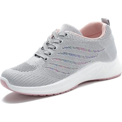 Schoenen Dames Herfst Nieuwe Damesschoenen Zachte Zool Ademende Hardloopschoenen Modetrend Vetersportschoenen Dames 41 gray