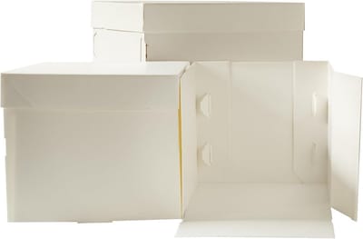 Kartonnen Taartdoos - Taartverpakking Doos - Taarten Vervoeren - Innovatief Openingssysteem - 20.5 x 20.5 x 15 cm - Bruin