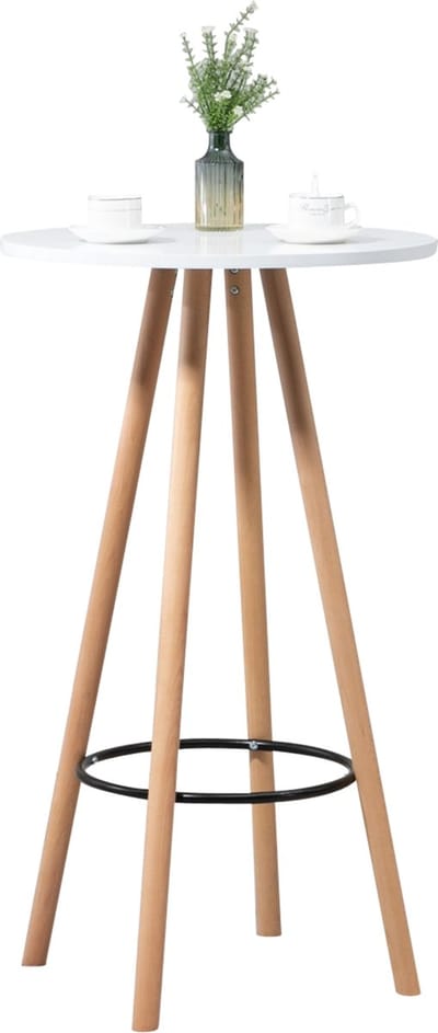 CLP Livia statafel - Bartafel - Partytafel - Rond - natura/wit