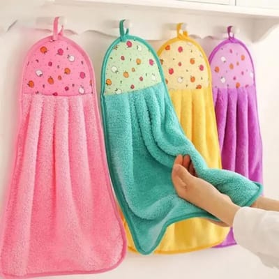 4 stuks Koraalfluweel Badkamerbenodigdheden, Zachte Handdoek, Absorberende Doekjes Afwasdoekjes, Ophangdoek, Keukenaccessoires blue